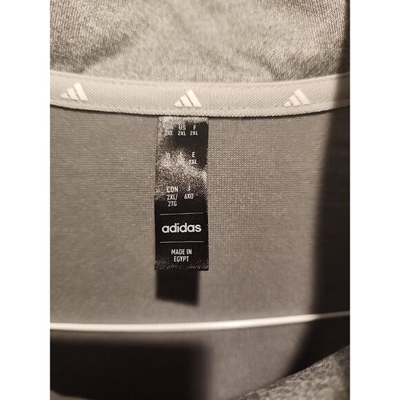 ADIDAS XXL mens 1/4 zip pullover 2xl elevated gray golf sweater sweatshirt new - Picture 3 of 7